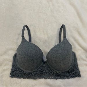 AERIE 36C Grey Bra With Lace